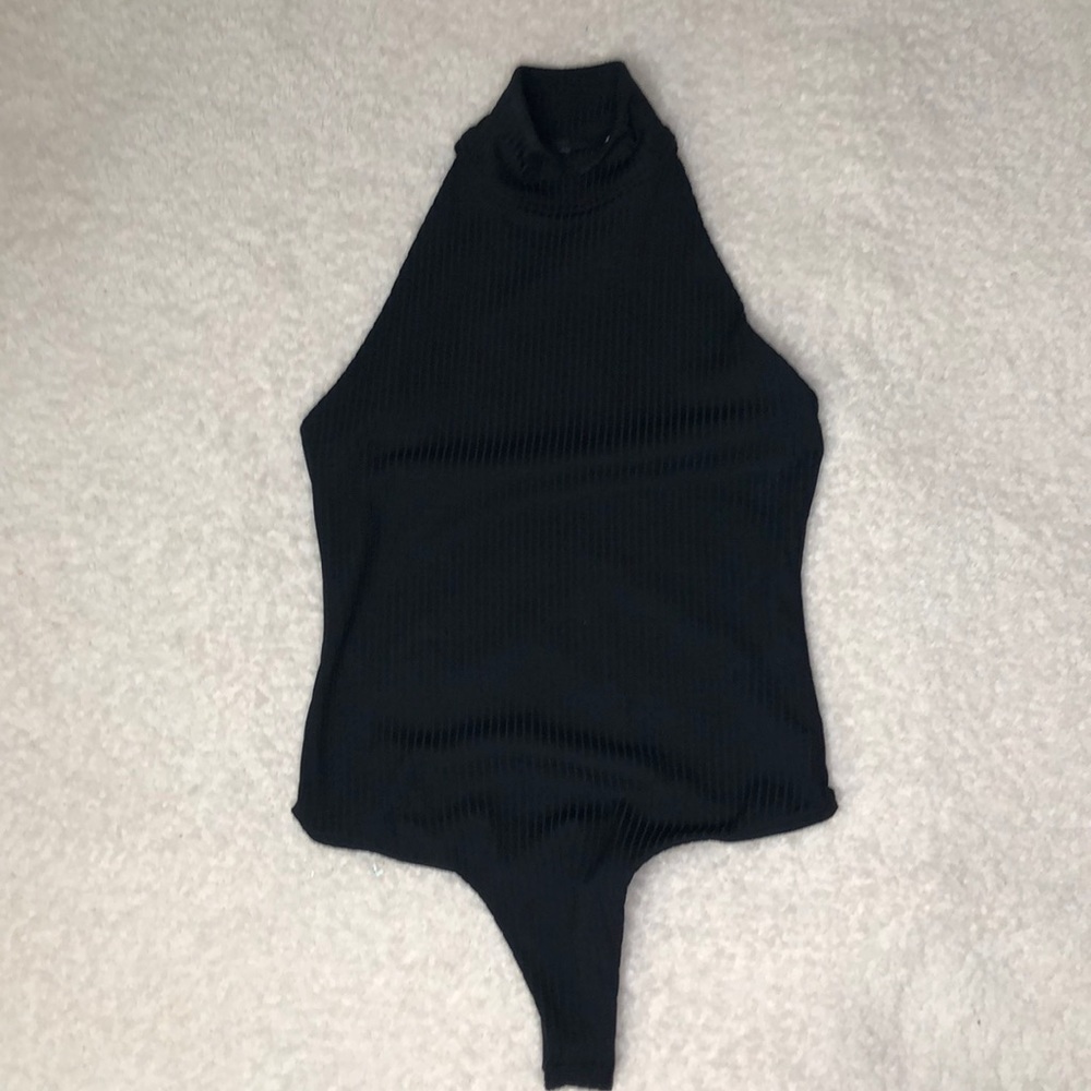 Victoria’s Secret Spirt Black Ribbed Bodysuit NWT